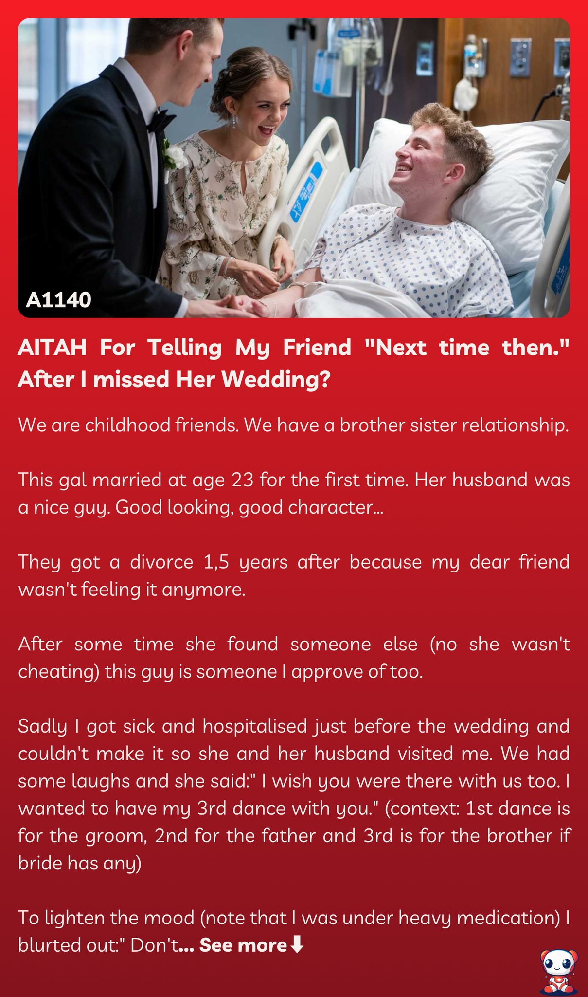 AITAH For Telling My Friend “Next time then.” After I missed Her Wedding?