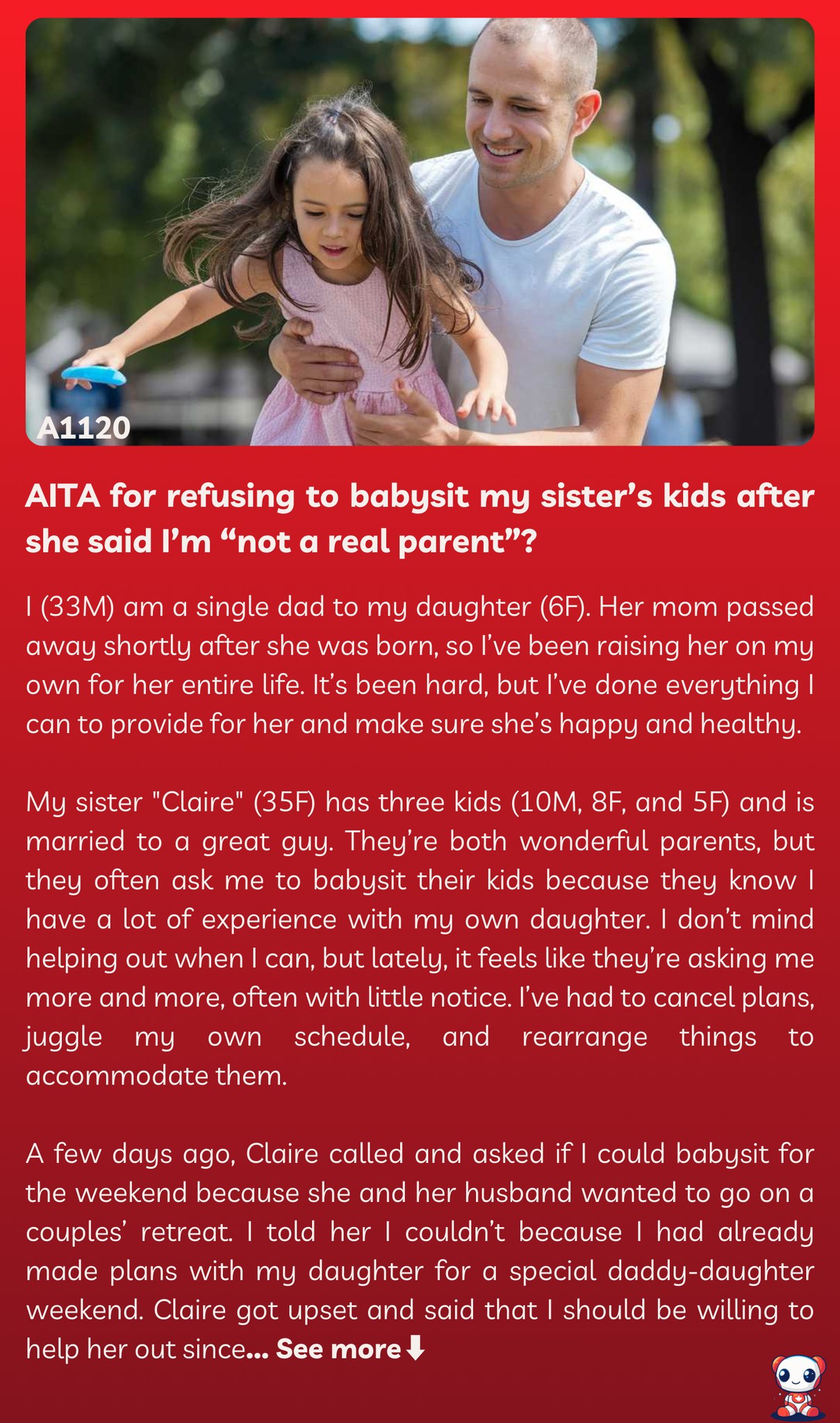 AITA for refusing to babysit my sister’s kids after she said I’m “not a real parent”?