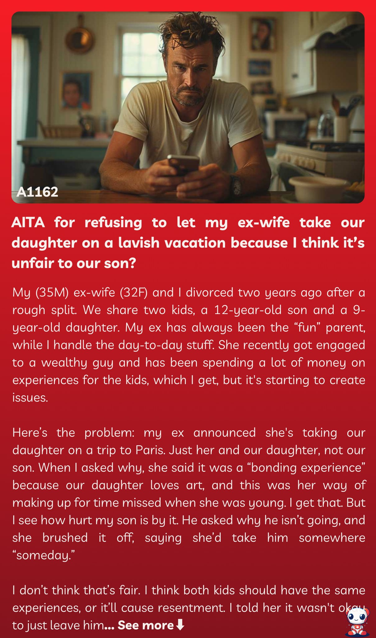 AITA for refusing to let my ex-wife take our daughter on a lavish vacation because I think it’s unfair to our son?