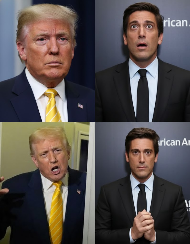 IQ SHODOWN BACKFIRES AS DAVID MUIR’S SIX SECOND REPLY LEAVES T.R.U.M.P STARING AT THE FLOOR AND THE STUDIO IN TOTAL SILENCE-thuytram