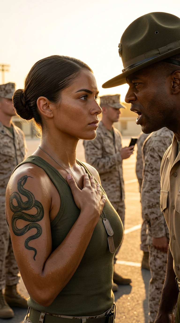 They Mocked Her Excuse For Pt – Until A Colonel Saw The Snake Mark