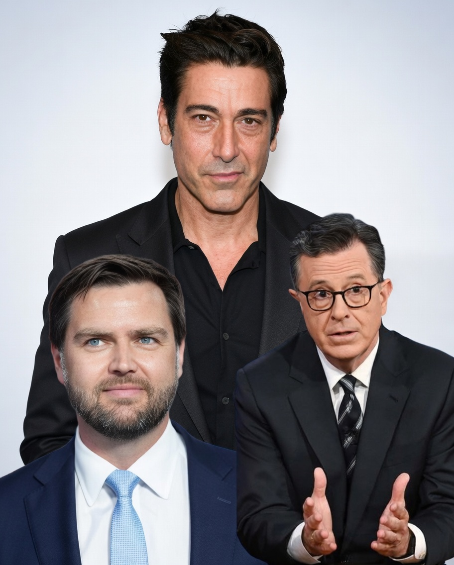 PRIME-TIME COLLISION: WHEN DAVID MUIR AND STEPHEN COLBERT PUT JD VANCE UNDER THE SPOTLIGHT — AND THE INTERNET ERUPTED-